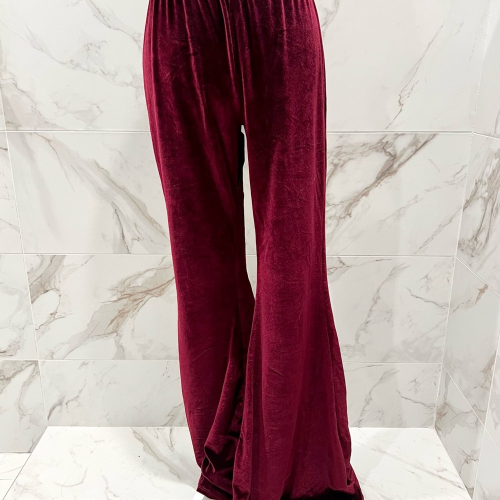 POL Deep Burgundy Flare Pants